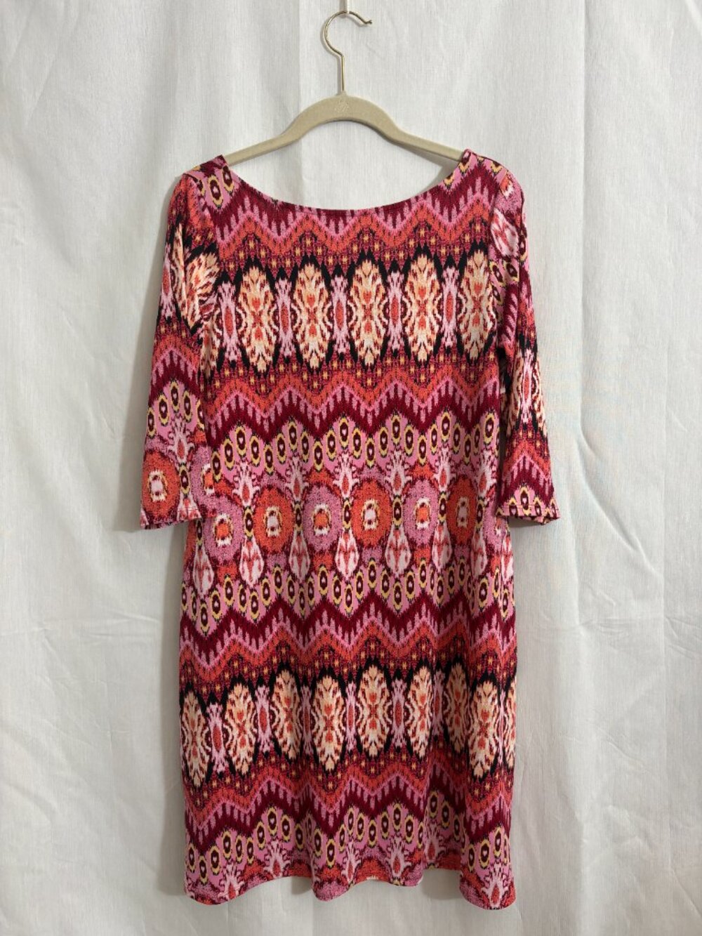 Leota Sunset Gilt Geometric Reversible Neck Dress Medium NWT Made USA - Picture 2 of 5